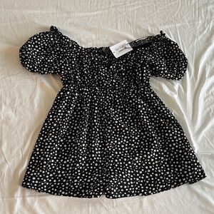 Dress Forum Black Floral Smocked Puff-Sleeve Mini Romper